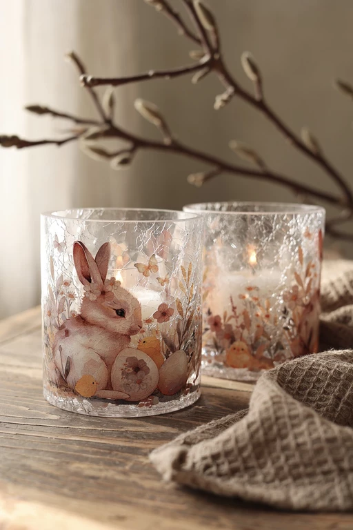 Majas Cottage - Ljuslykta "Easter Floral Bunnies & Eggs